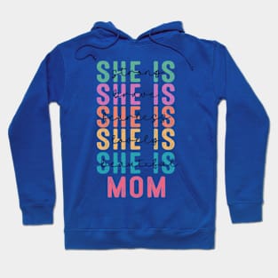 She Is MOM Retro Mother Day Hoodie